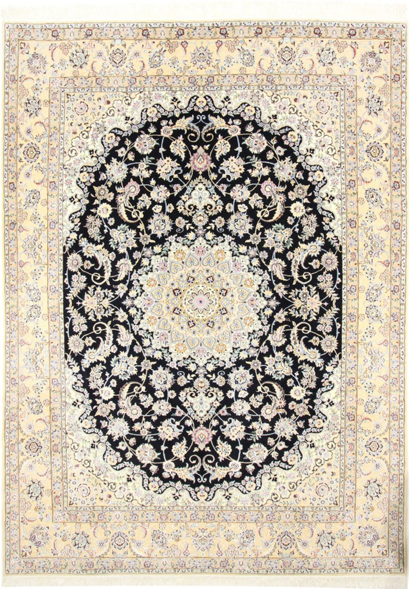 Alfombra Persa - Nain - Real - 350 x 254 cm - azul oscuro