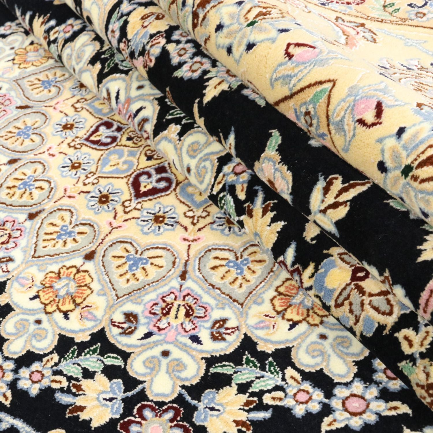 Alfombra Persa - Nain - Real - 350 x 254 cm - azul oscuro