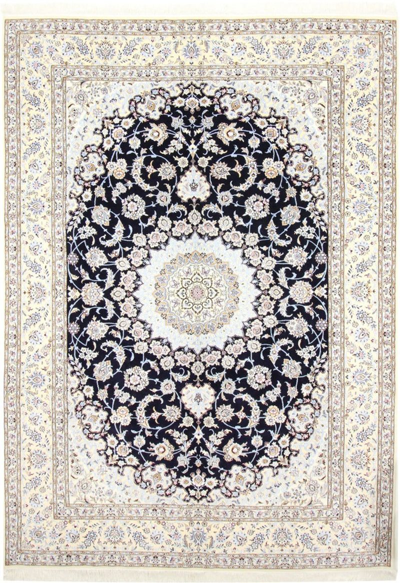 Alfombra Persa - Nain - Real - 356 x 248 cm - azul oscuro