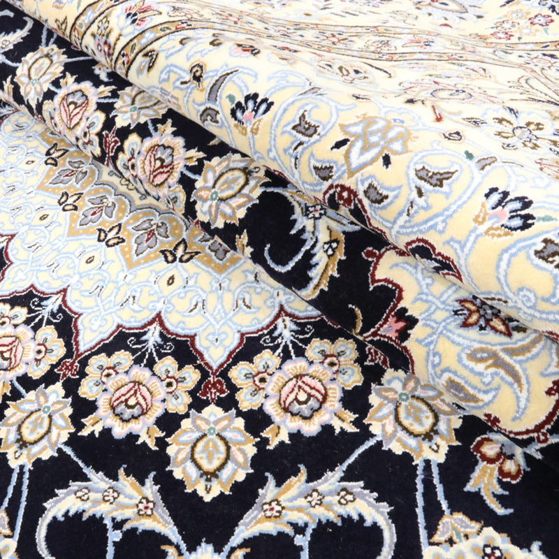 Alfombra Persa - Nain - Real - 356 x 248 cm - azul oscuro