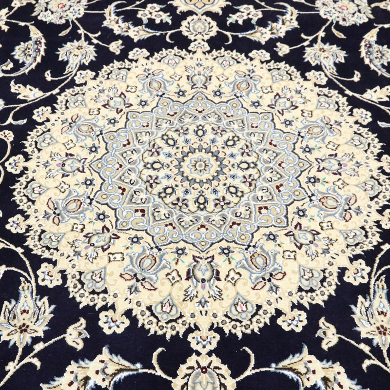 Alfombra Persa - Nain - Real - 360 x 248 cm - azul oscuro
