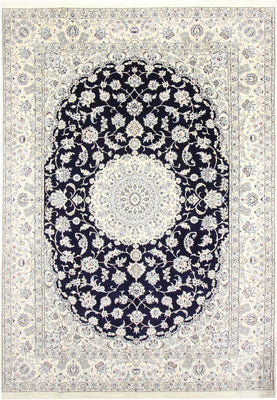 Alfombra Persa - Nain - Real - 350 x 246 cm - azul oscuro
