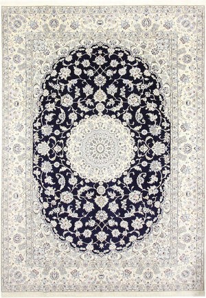 Alfombra Persa - Nain - Real - 350 x 246 cm - azul oscuro