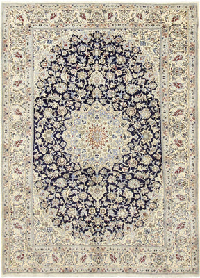 Alfombra Persa - Nain - Real - 296 x 203 cm - azul oscuro