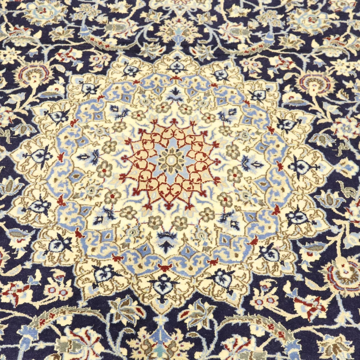 Alfombra Persa - Nain - Real - 296 x 203 cm - azul oscuro