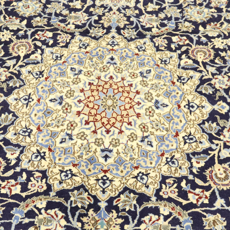 Alfombra Persa - Nain - Real - 296 x 203 cm - azul oscuro