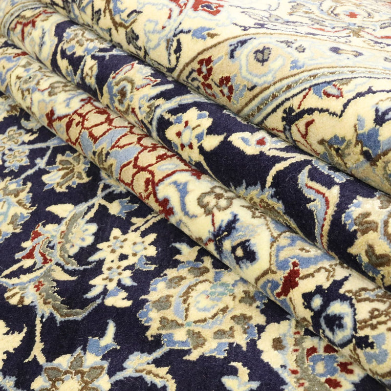Alfombra Persa - Nain - Real - 296 x 203 cm - azul oscuro