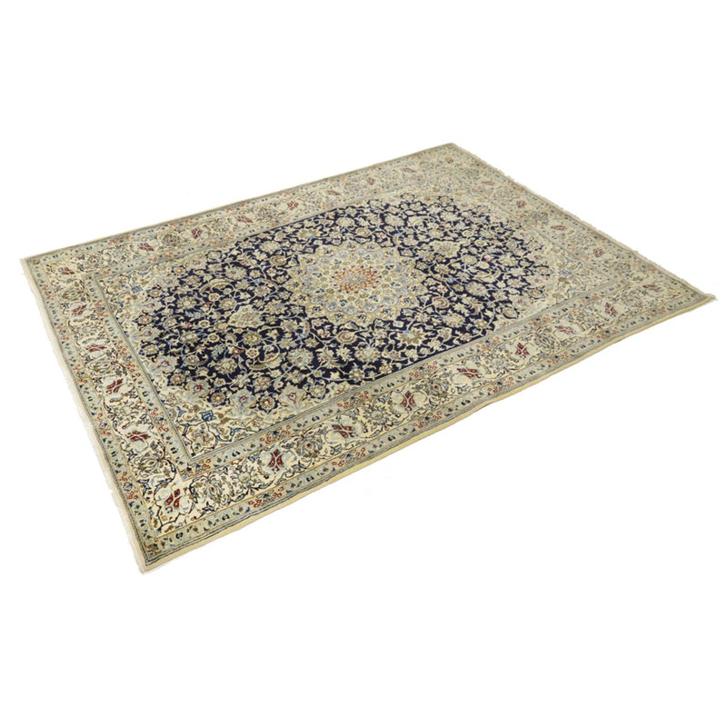 Alfombra Persa - Nain - Real - 296 x 203 cm - azul oscuro