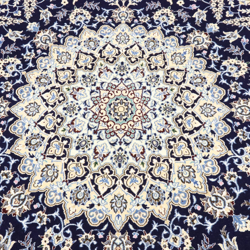 Alfombra Persa - Nain - Real redondo  - 260 x 260 cm - azul oscuro