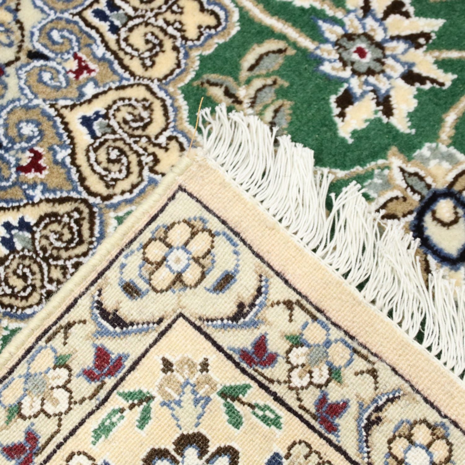 Alfombra Persa - Nain - Real - 198 x 130 cm - verde