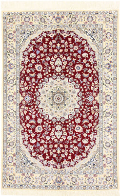 Alfombra Persa - Nain - Real - 200 x 132 cm - rojo