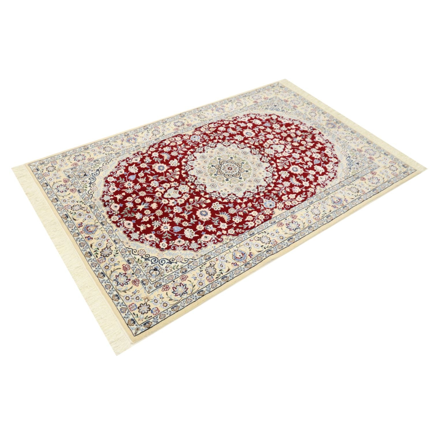 Alfombra Persa - Nain - Real - 200 x 132 cm - rojo