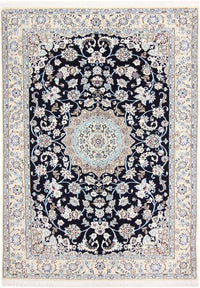 Alfombra Persa - Nain - Real - 206 x 147 cm - rojo vino