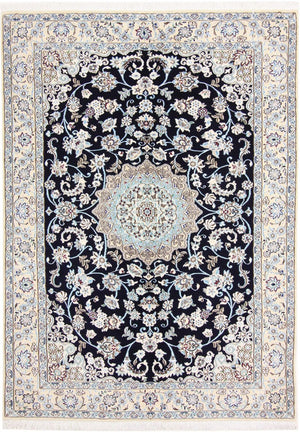 Alfombra Persa - Nain - Real - 206 x 147 cm - rojo vino