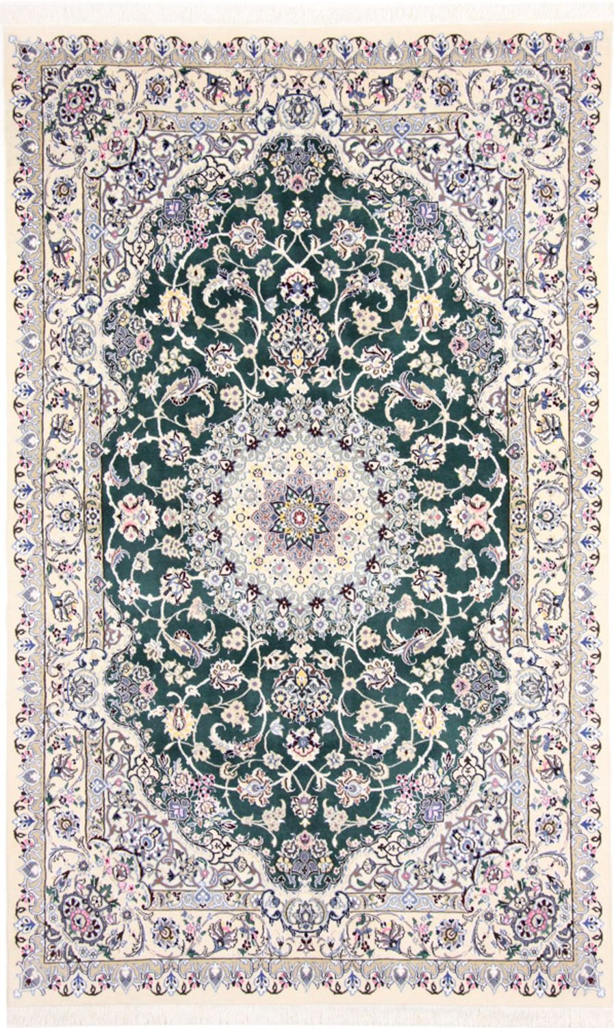Alfombra Persa - Nain - Real - 257 x 158 cm - verde