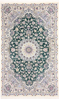 Alfombra Persa - Nain - Real - 257 x 158 cm - verde