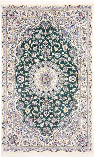 Alfombra Persa - Nain - Real - 257 x 158 cm - verde