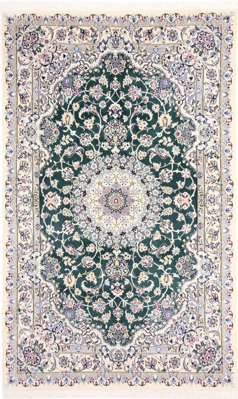 Alfombra Persa - Nain - Real - 257 x 158 cm - verde