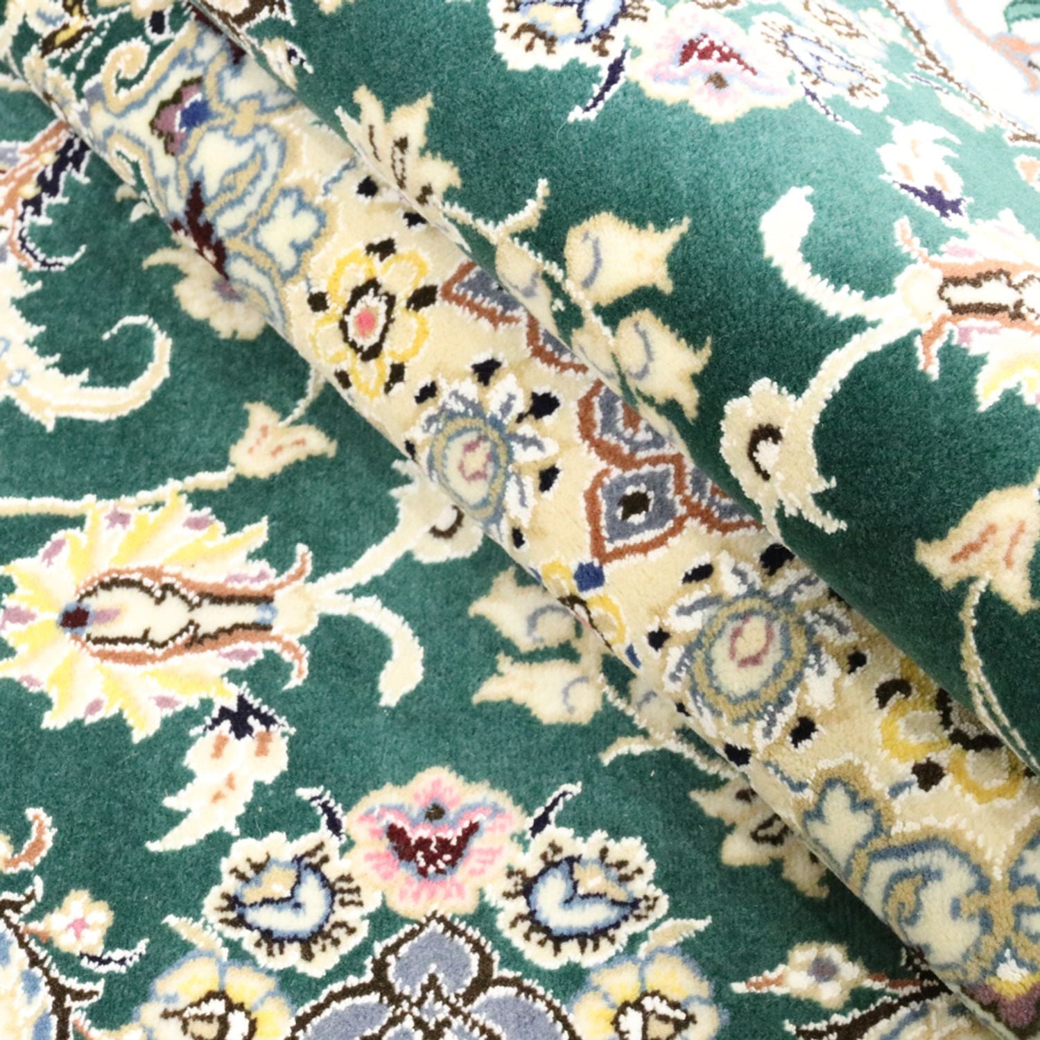 Alfombra Persa - Nain - Real - 257 x 158 cm - verde