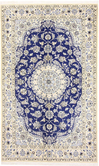 Alfombra Persa - Nain - Real - 244 x 146 cm - azul