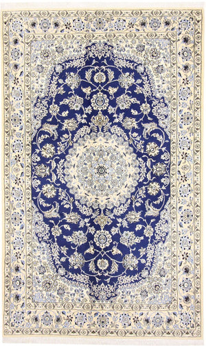 Alfombra Persa - Nain - Real - 244 x 146 cm - azul