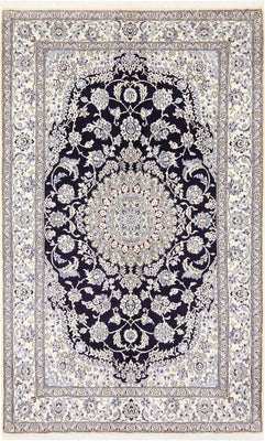 Alfombra Persa - Nain - Real - 249 x 155 cm - azul oscuro