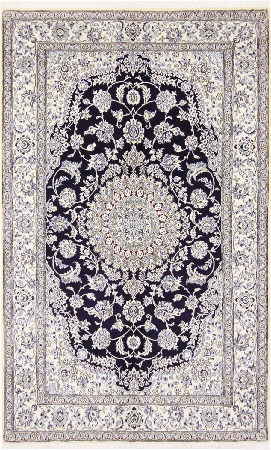 Alfombra Persa - Nain - Real - 249 x 155 cm - azul oscuro