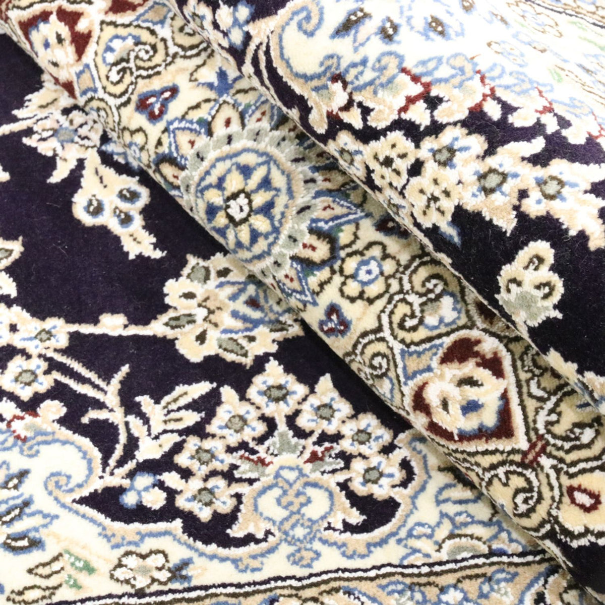 Alfombra Persa - Nain - Real - 249 x 155 cm - azul oscuro