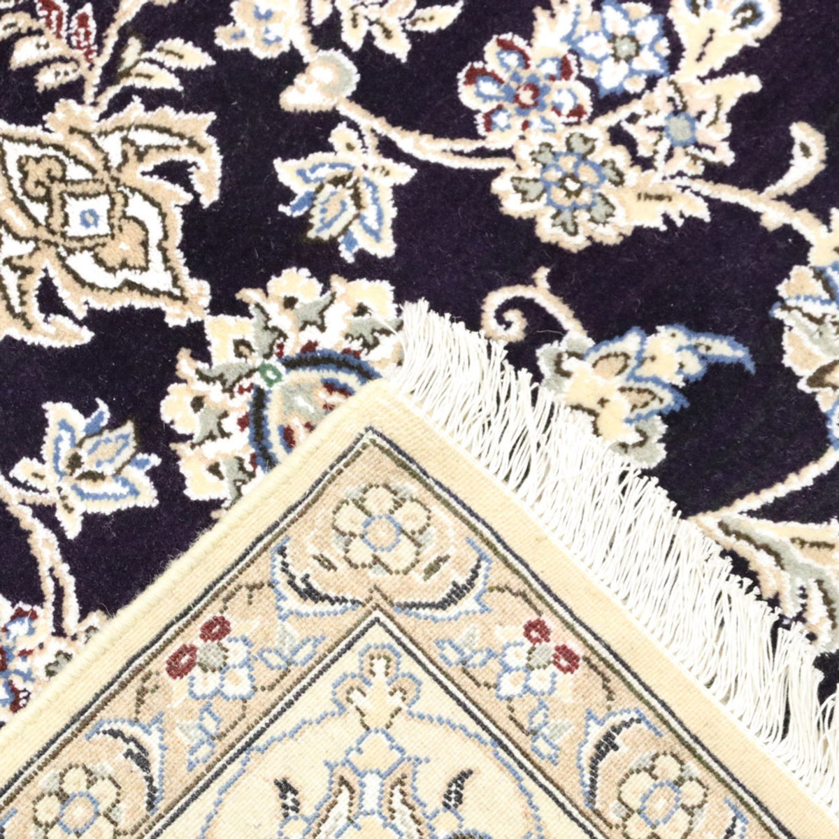 Alfombra Persa - Nain - Real - 249 x 155 cm - azul oscuro