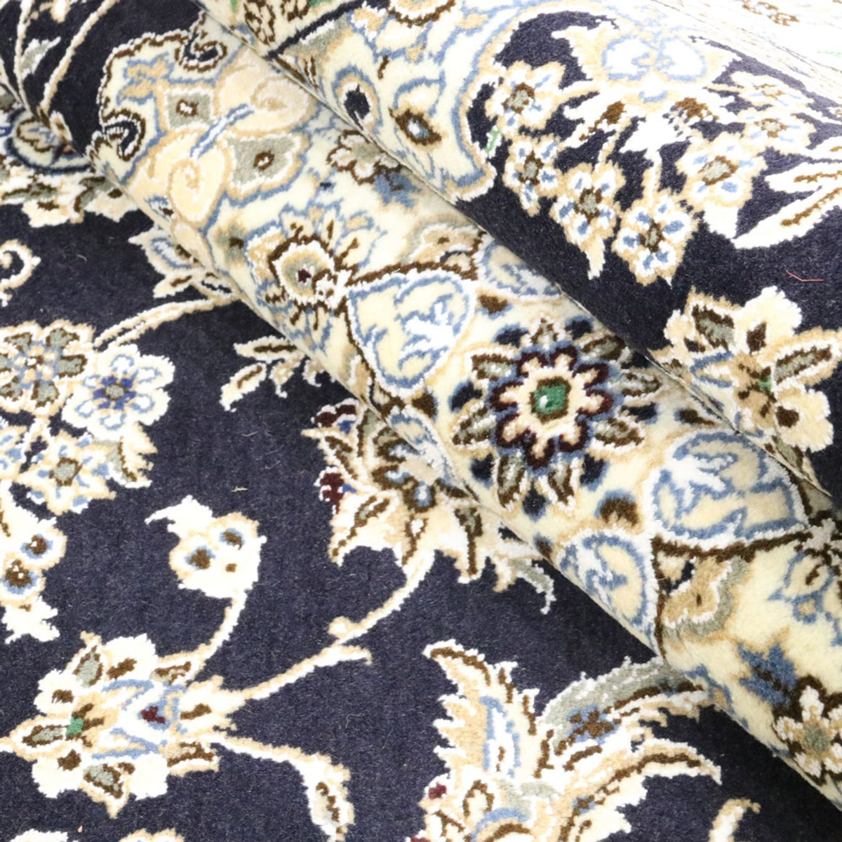 Alfombra Persa - Nain - Real - 255 x 154 cm - azul oscuro