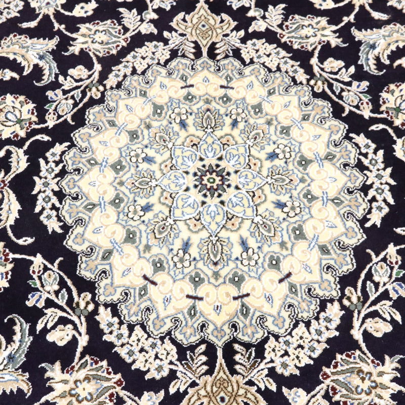 Alfombra Persa - Nain - Real - 246 x 154 cm - azul oscuro