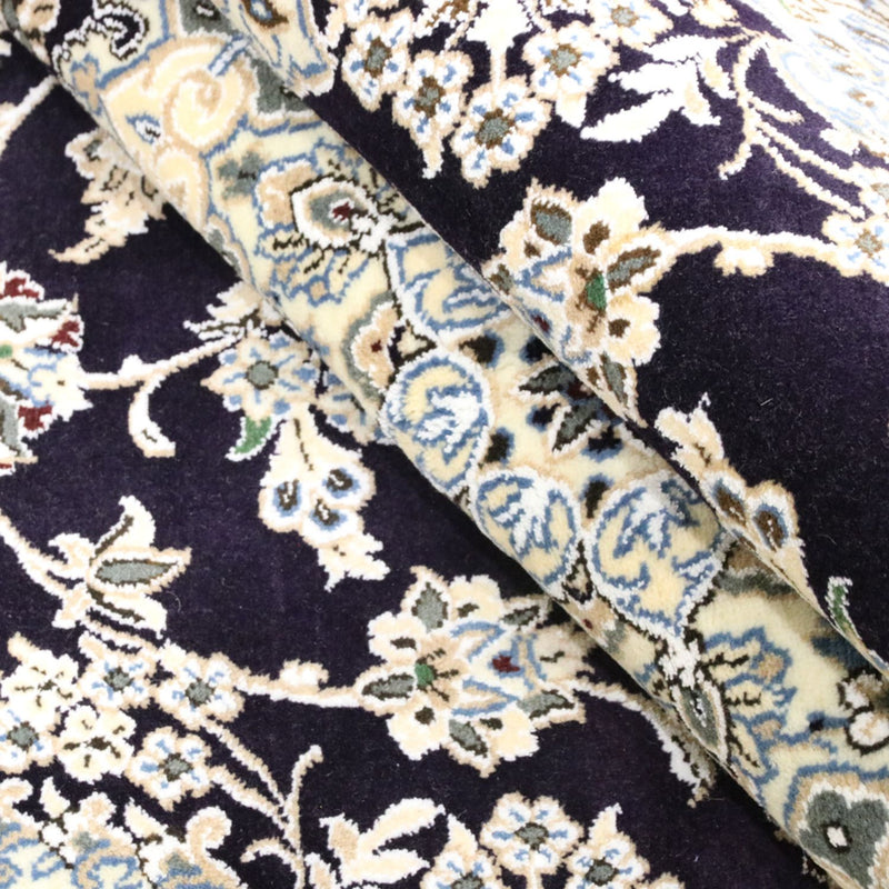 Alfombra Persa - Nain - Real - 246 x 154 cm - azul oscuro