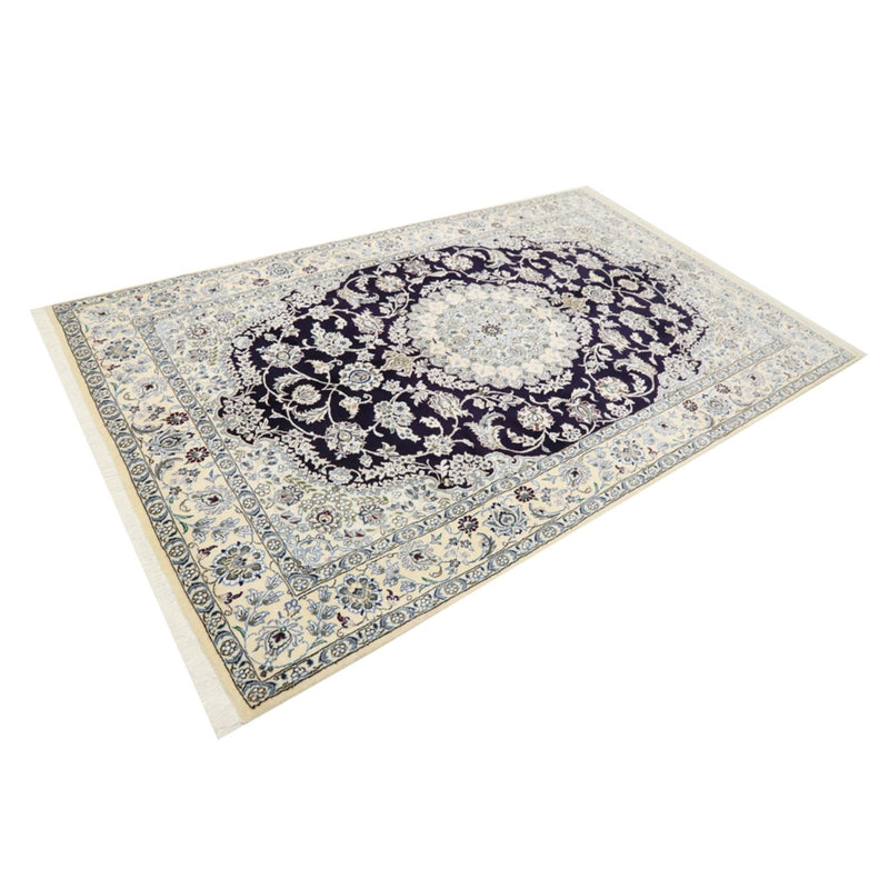 Alfombra Persa - Nain - Real - 246 x 154 cm - azul oscuro