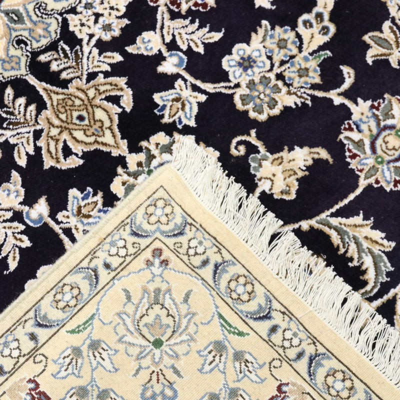 Alfombra Persa - Nain - Real - 246 x 154 cm - azul oscuro