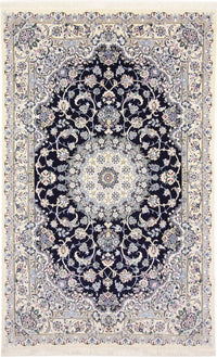 Alfombra Persa - Nain - Real - 247 x 156 cm - azul oscuro