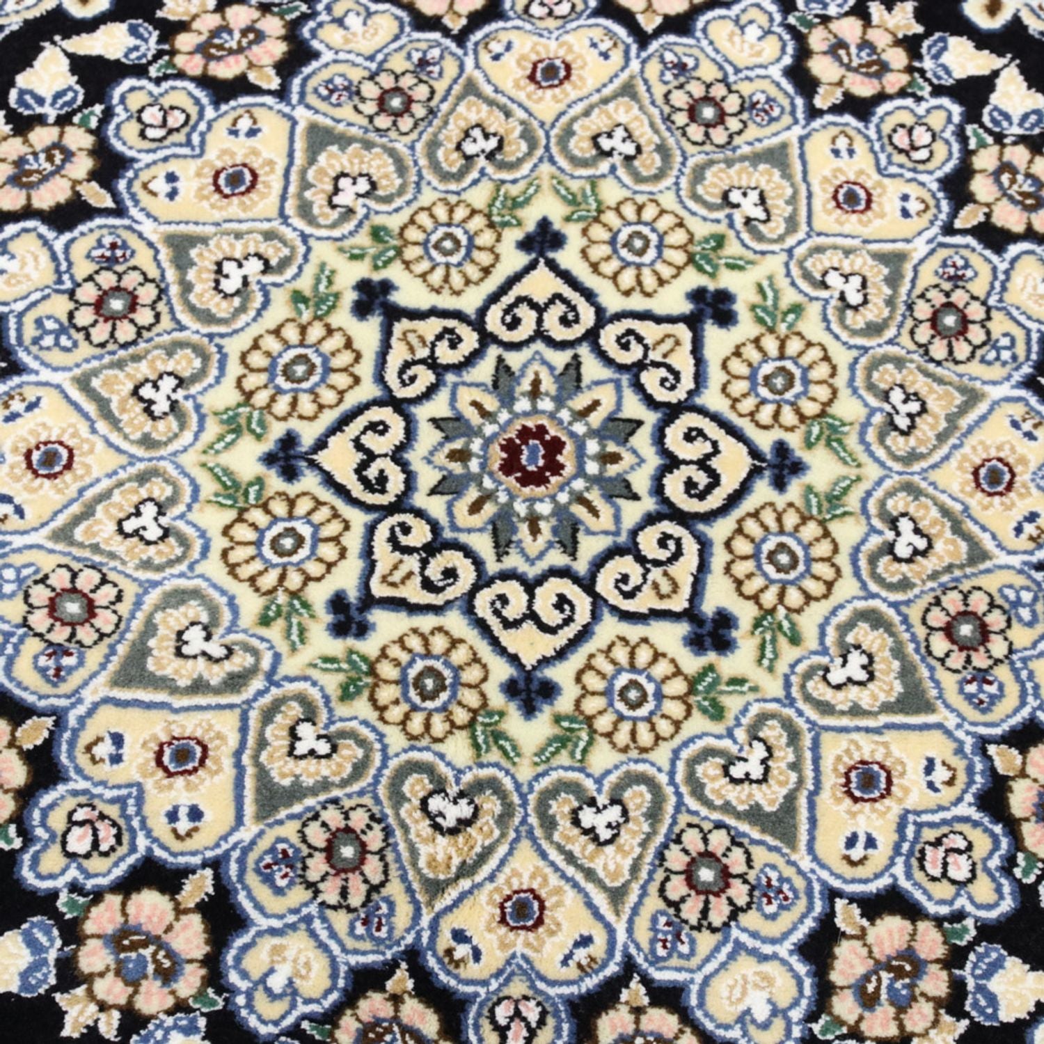 Alfombra Persa - Nain - Real - 202 x 132 cm - azul oscuro