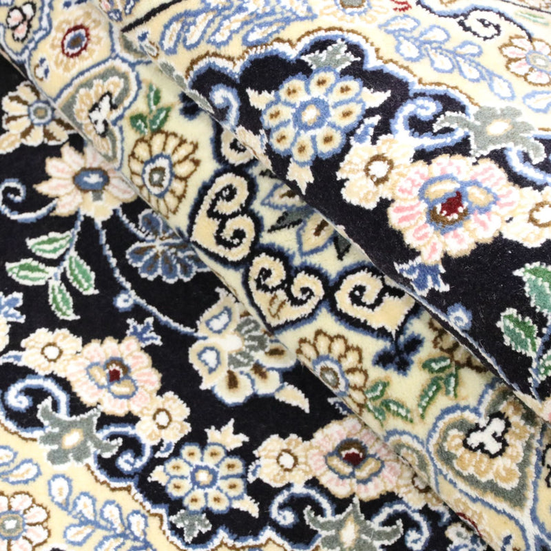 Alfombra Persa - Nain - Real - 202 x 132 cm - azul oscuro