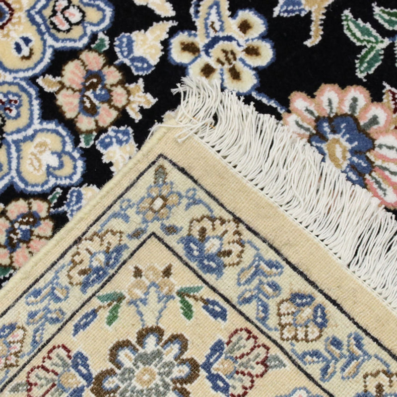Alfombra Persa - Nain - Real - 202 x 132 cm - azul oscuro
