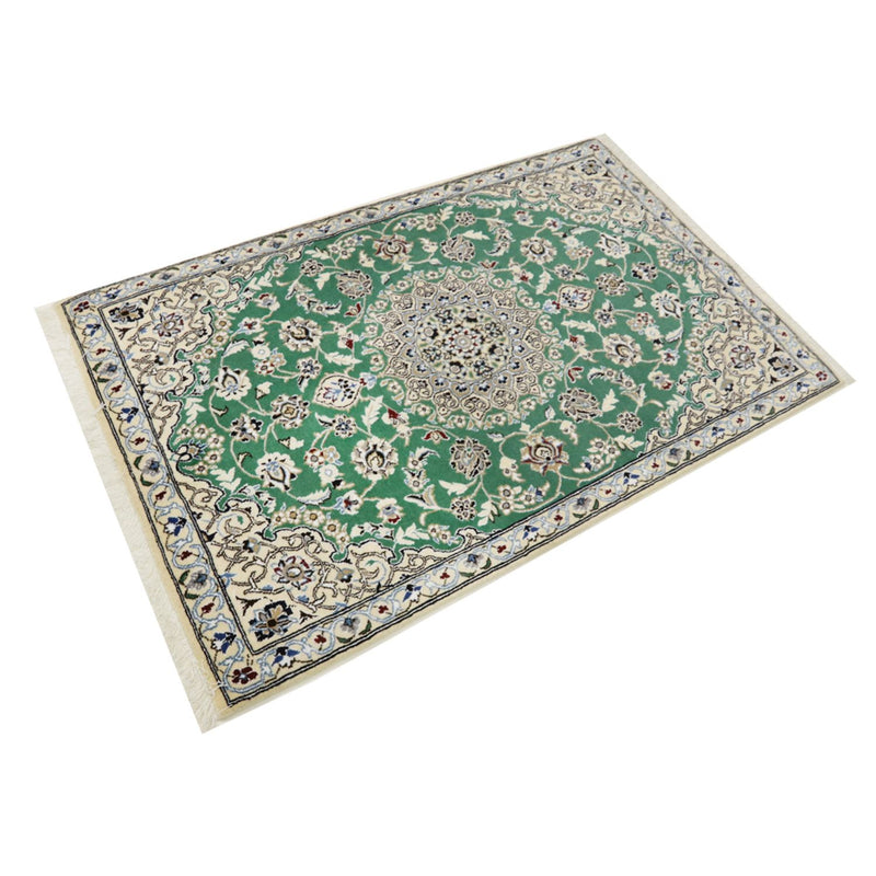 Alfombra Persa - Nain - Real - 137 x 88 cm - verde