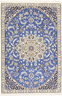Alfombra Persa - Nain - Real - 136 x 90 cm - azul