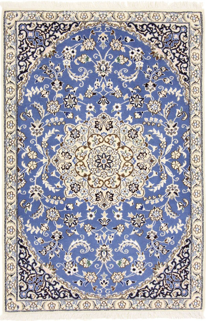 Alfombra Persa - Nain - Real - 136 x 90 cm - azul