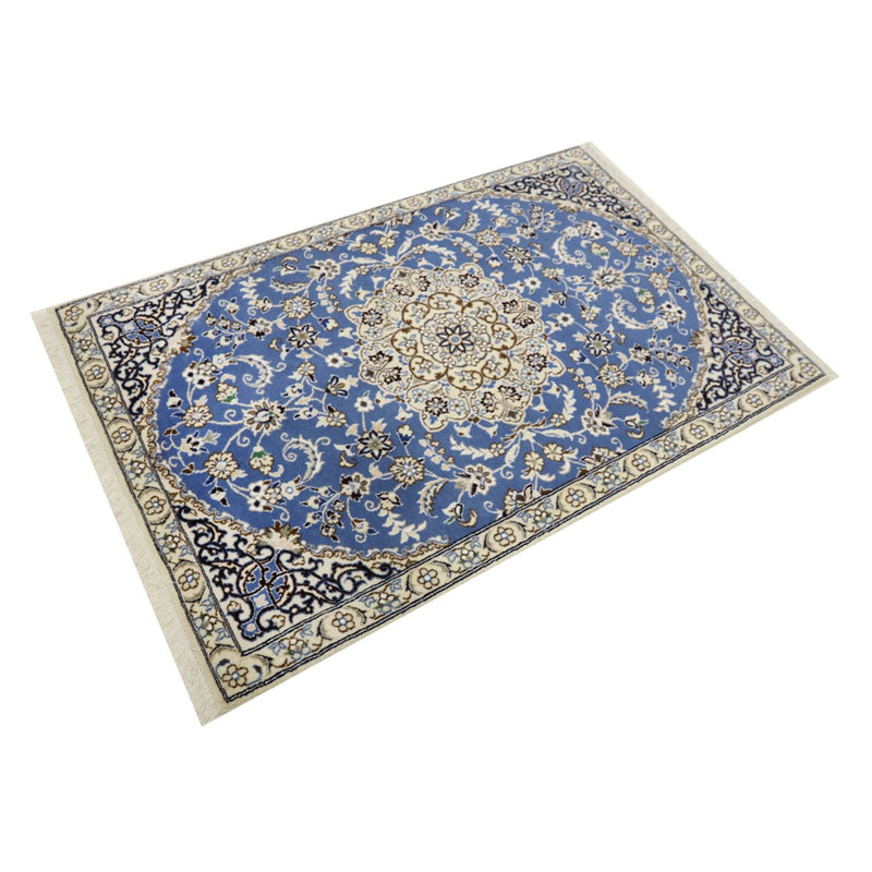 Alfombra Persa - Nain - Real - 136 x 90 cm - azul