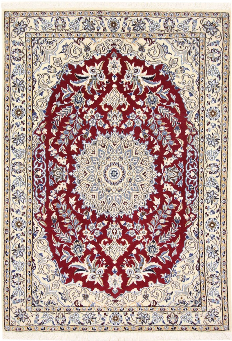 Alfombra Persa - Nain - Real - 142 x 95 cm - rojo