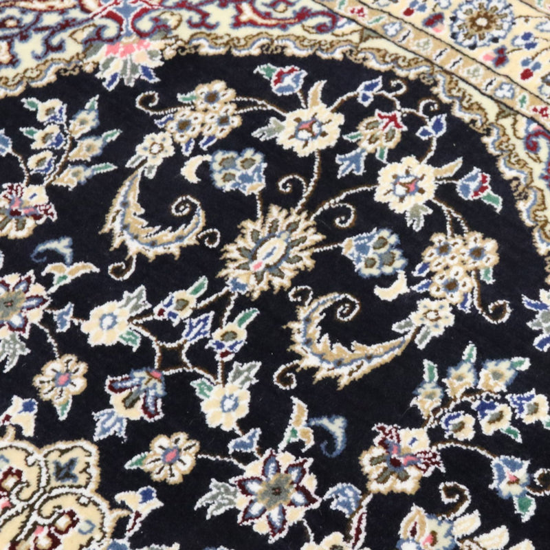 Alfombra Persa - Nain - Real - 155 x 96 cm - azul oscuro