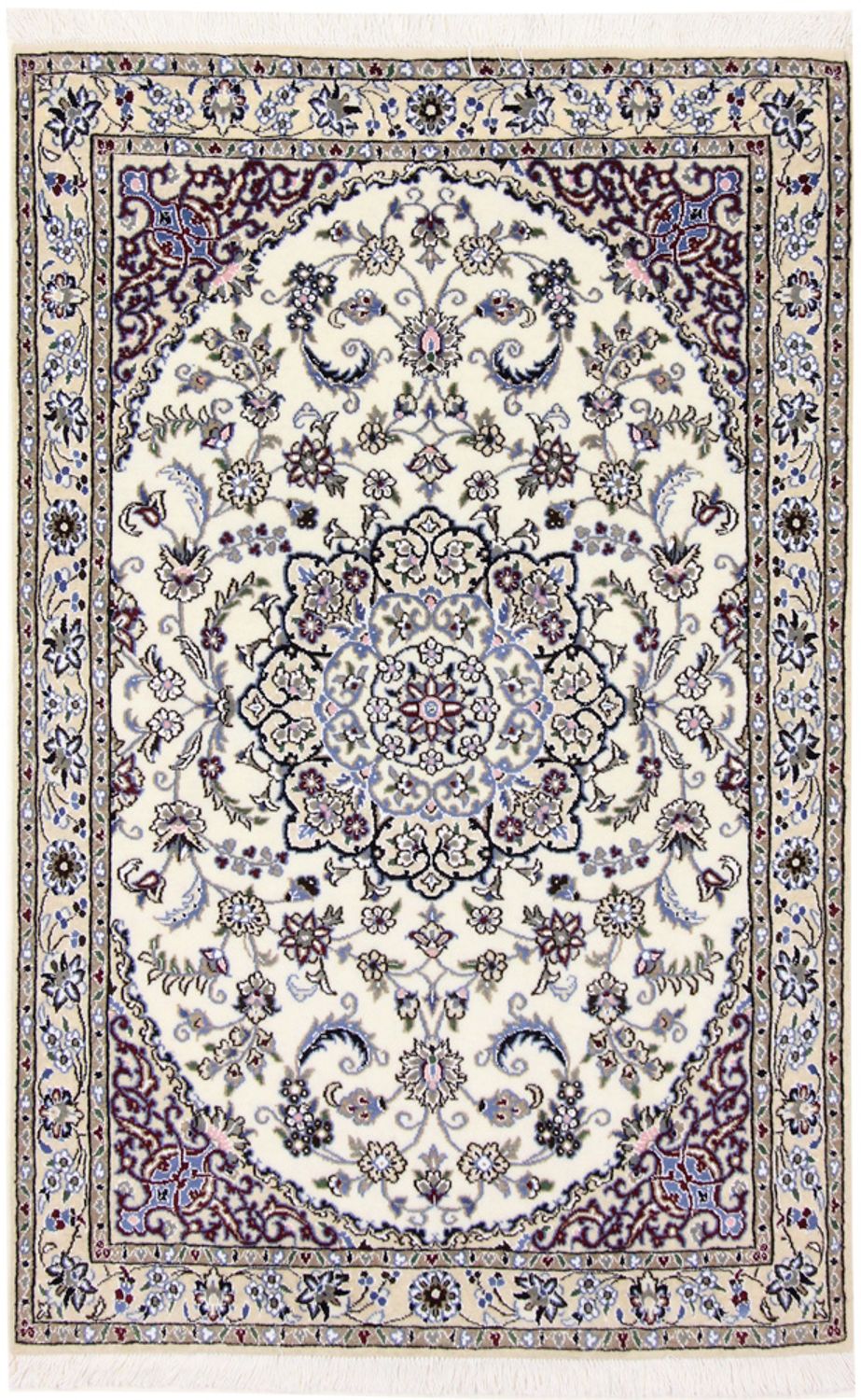 Alfombra Persa - Nain - Real - 150 x 96 cm - crema