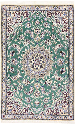 Alfombra Persa - Nain - Real - 139 x 89 cm - verde