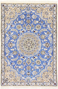 Alfombra Persa - Nain - Real - 135 x 91 cm - azul