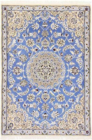 Alfombra Persa - Nain - Real - 135 x 91 cm - azul