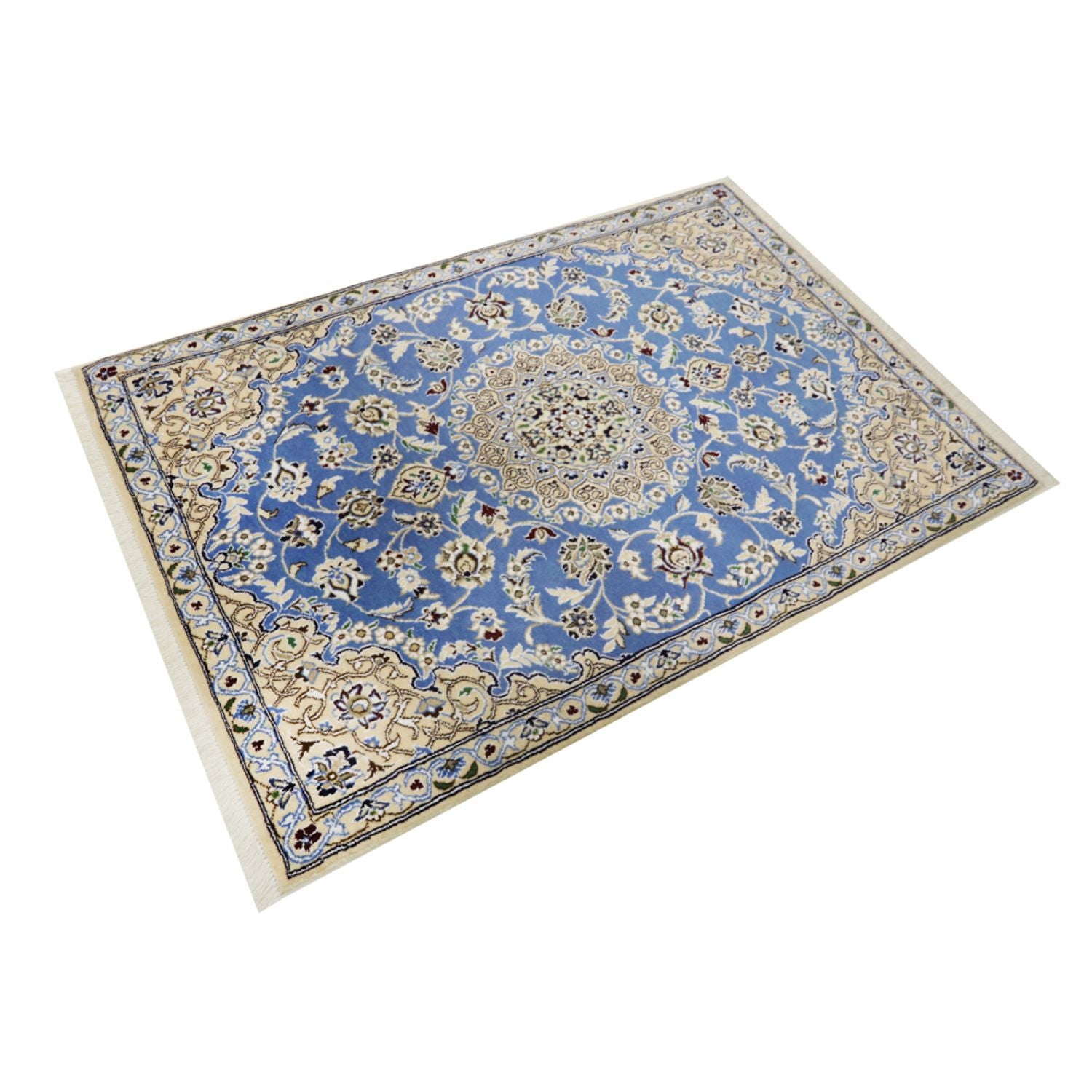 Alfombra Persa - Nain - Real - 135 x 91 cm - azul