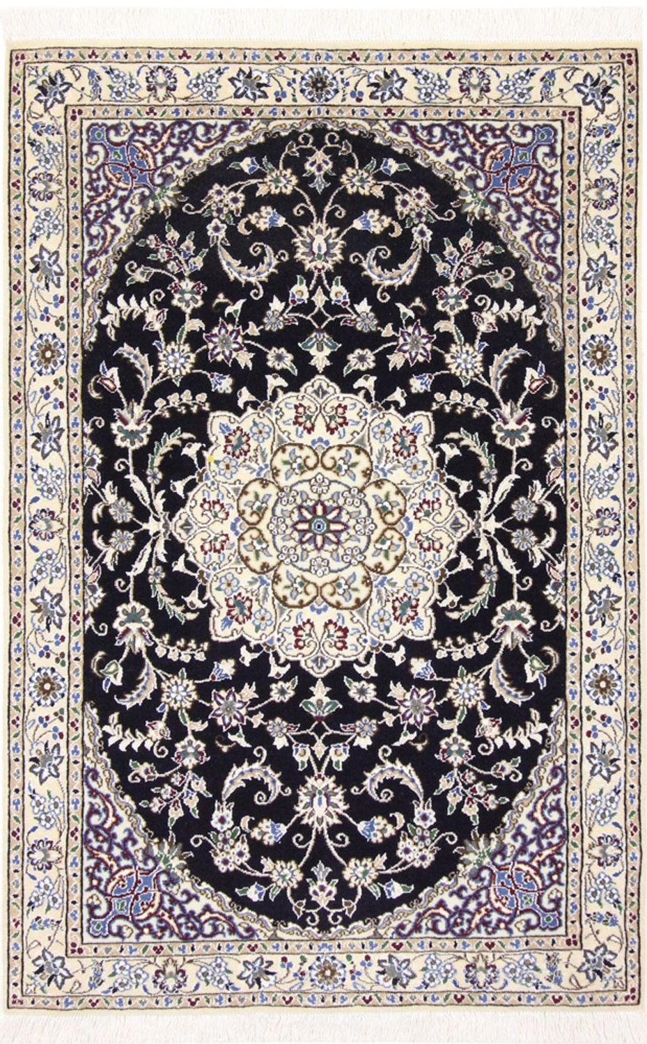Alfombra Persa - Nain - Real - 148 x 98 cm - azul oscuro